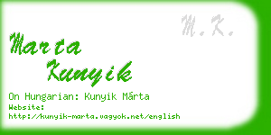 marta kunyik business card