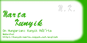 marta kunyik business card